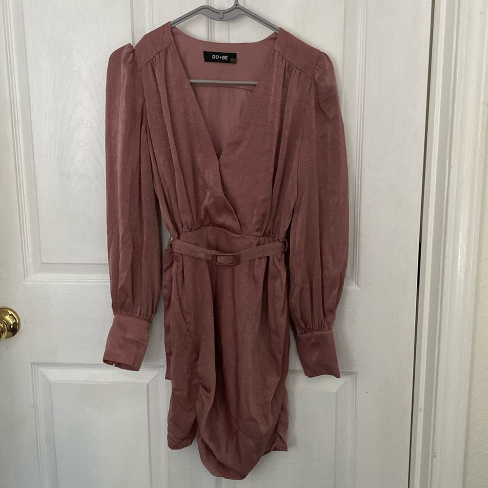 V cut cocktail dress.